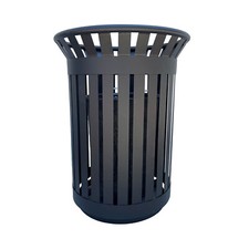 Sandbaggy 12 - Gallon Commercial Outdoor Trash Can - Black Steel - In-Ground