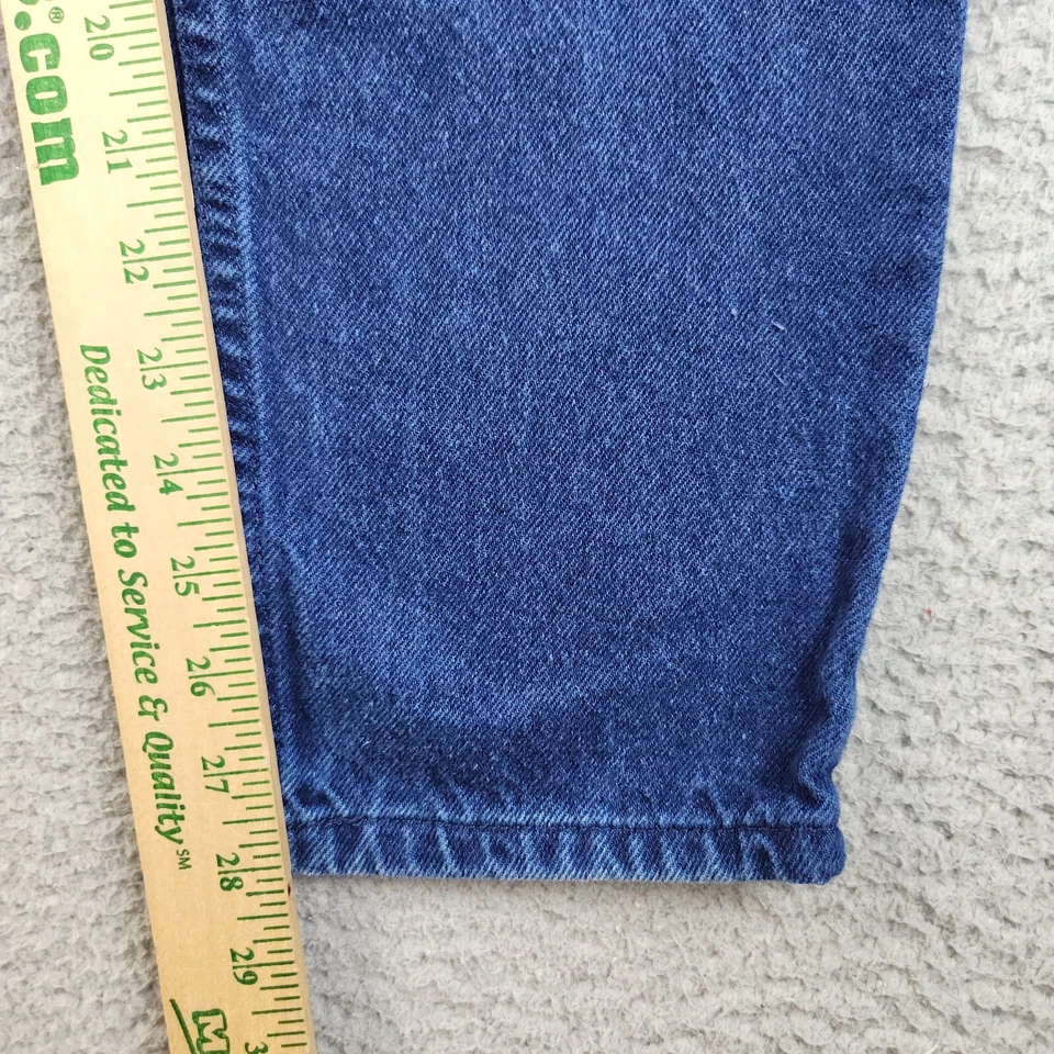 Pantalones de mezclilla para mujer 7/8 Misses calce relajado pierna cónica azul años 90 algodón lavado oscuro Foto 4 de 4