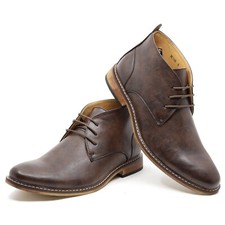 Dark Brown Men's Lace up Formal Dress Casual Oxford Ankle Boots