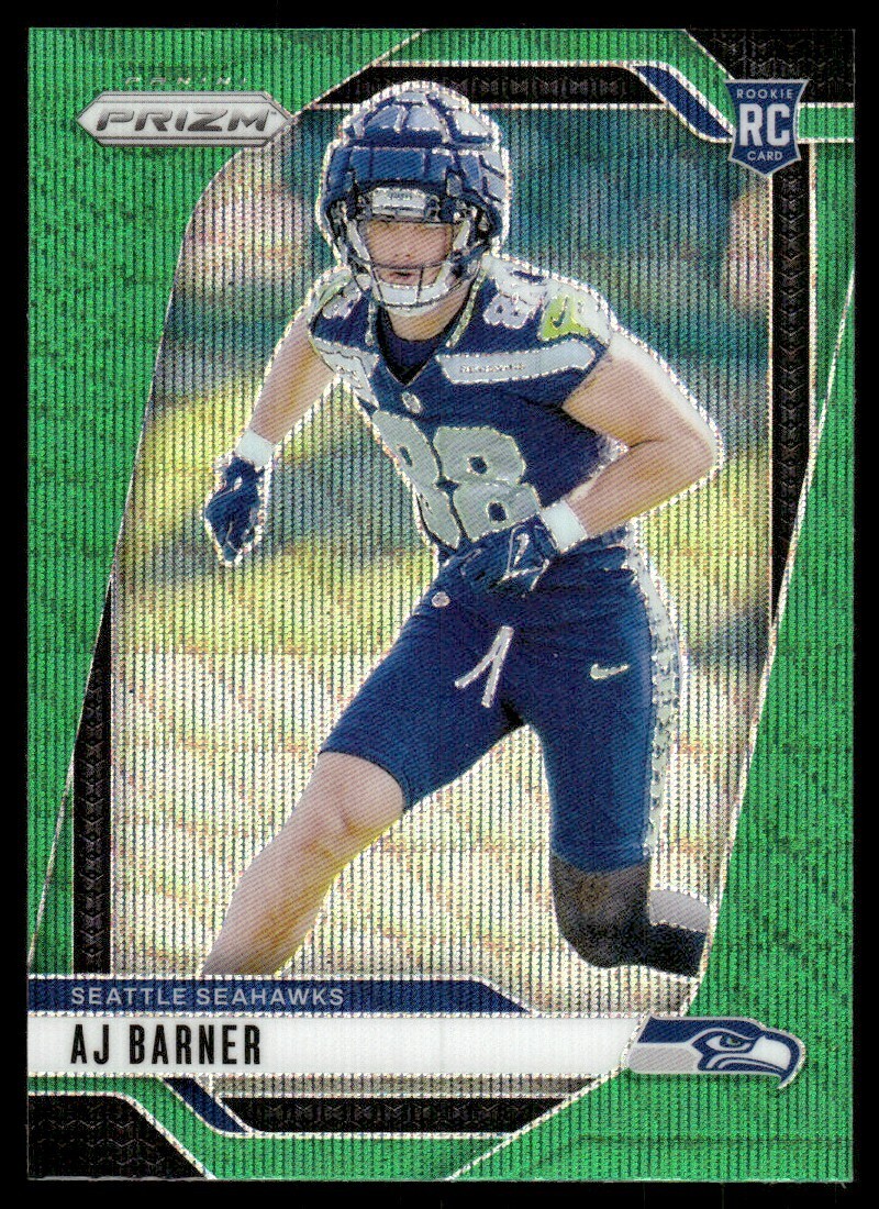 2024 Prizm GREEN WAVE PRIZM AJ Barner #304 RC SEAHAWKS