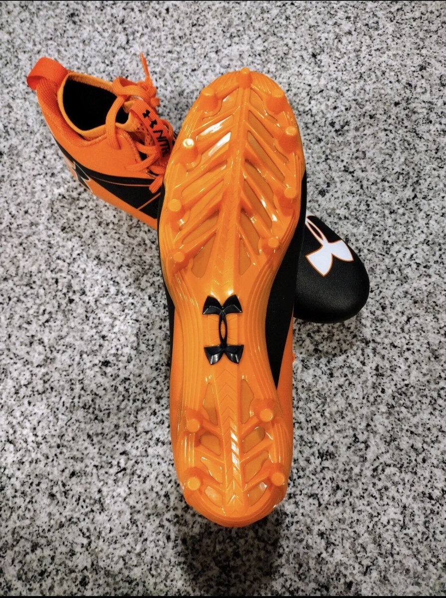 Under Armour Nitro Mid Black Orange Football Cleats 1290962  display picture 1