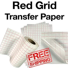 10 sheets-12"x24" Transfer Paper/Tape (lined) w/Red Grid Vinyl Craft Cutter