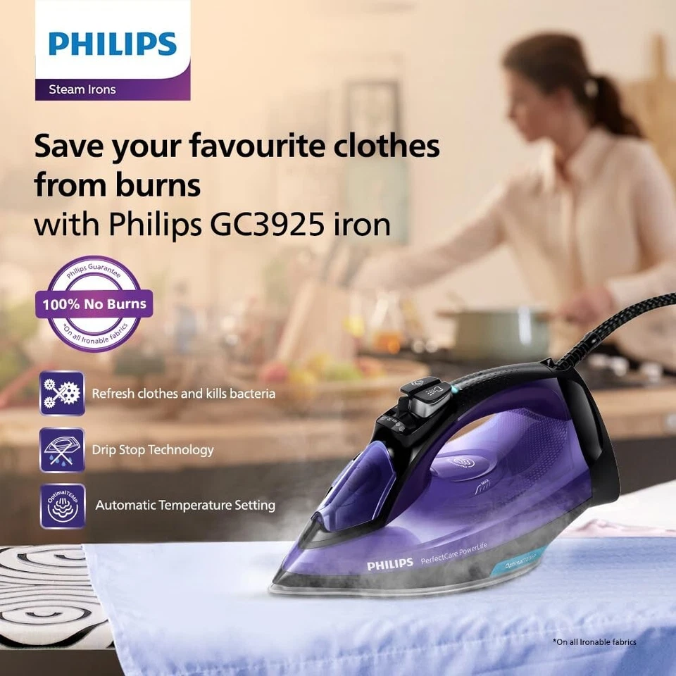 New Philips GC3925/34, 2400-Watt, Non-Stick Soleplate Steam Iron- Free Postage - Image 2 of 4