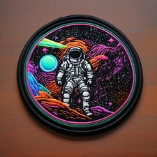 Astronaut Patch Iron-on Applique Planet Stars Universe  Space Exploration Badge