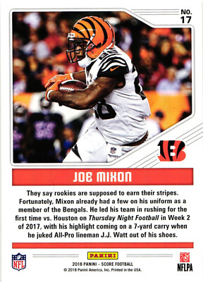 2018 Score Color Rush #17 Joe Mixon