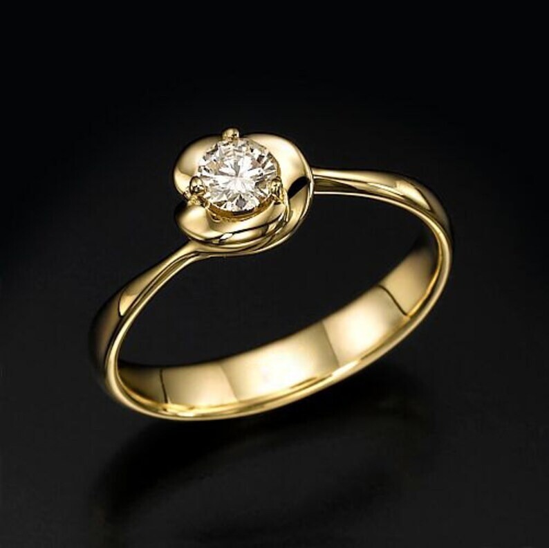 Moissanite Floral Engagement Ring for Women Wedding Floral Diamond Ring-image