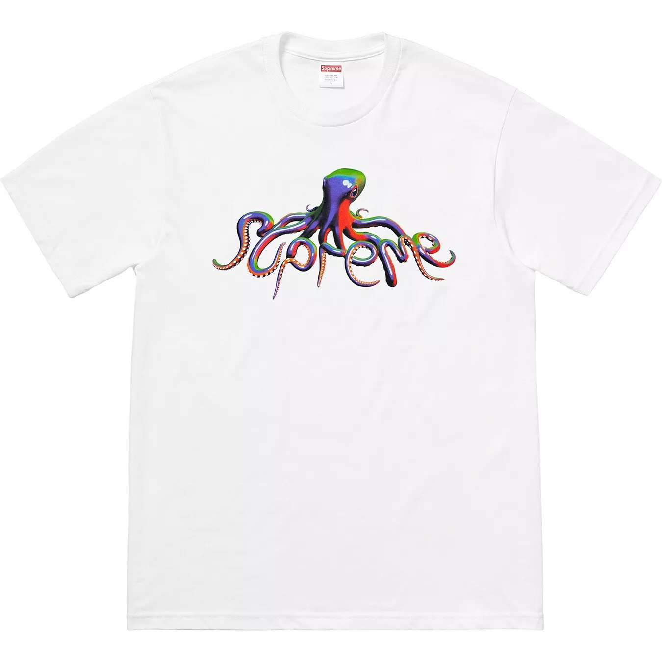 Tee shirt Supreme Tentacles taille M neuf blanc SS18 100% authentique scellé 