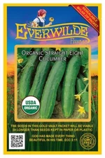 50 Organic Straight Eight Cucumber Seeds - Everwilde Farms Mylar Seed Packet