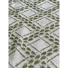 Vintage Tapestry Upholstery Fabric 2.5 Yards Leaf Diamond Woven Jacquard