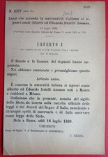 LAW GRANTING ITALIAN NATIONALITY TO THE AMMAN BROTHERS-2007