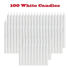 100 pc Bulk White Christmas Tree Candles For Chime,Pyramid,Carousel- 4 x1/2 inch