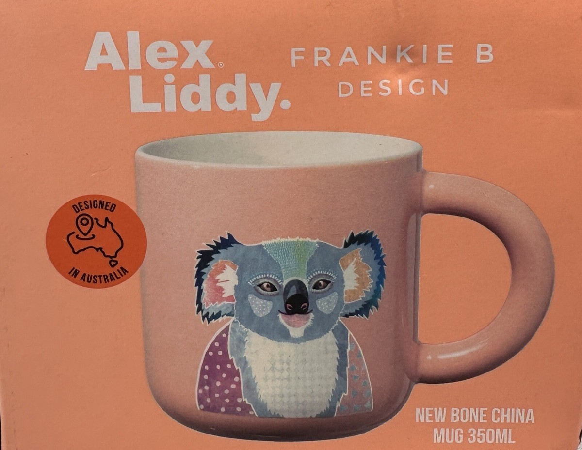 Coral Mug Gray PIXELATED Australian Koala Coffee Tea Cup Alex