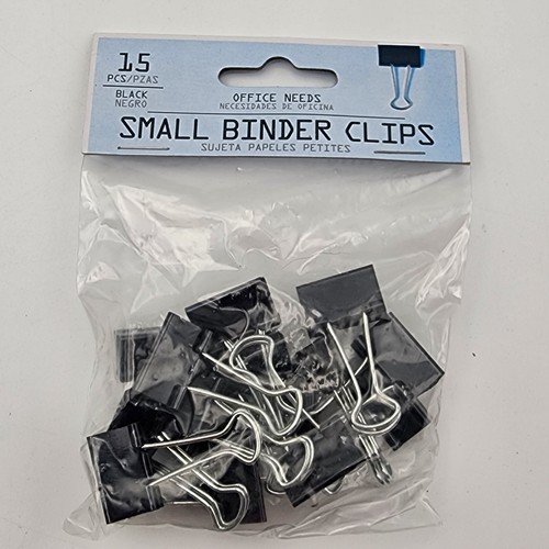 Small 3/4" BINDER CLIPS....4 bags of 15 - 60 Clips Total - Foto 2 di 4