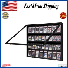 Graded Trading Card Display Case 36 Sport Baseball Football PSA Slabs Cabinet US