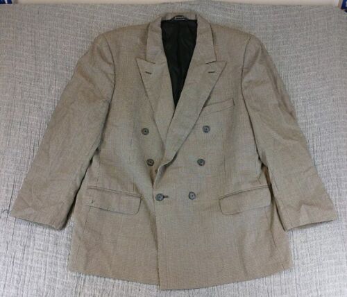 VTG 80s Burberrys Houndstooth Blazer Sport Jacket Coat Union Made Wool Men's 48R