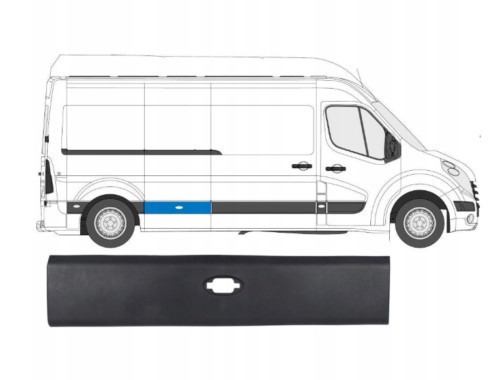 Baguette arrière droite pour Renault Master 3 et Opel Movano B en plastique noir