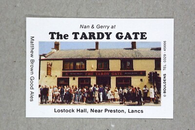 Matchbox Label Pub The Tardy Gate Lostsock Hall bei Preston Lancs MN423