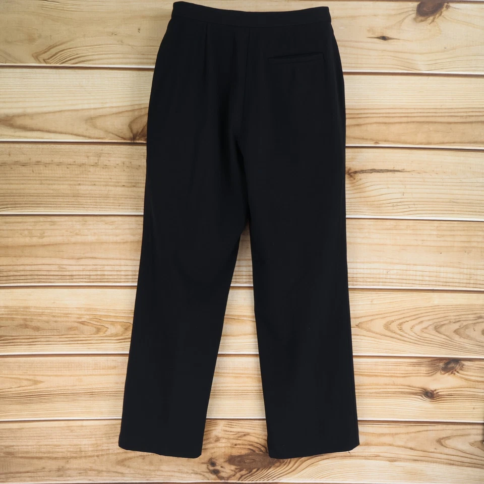 Haggar платье брюки женщин Sz 8 черный полиэстер середины подъема прямой ноги плоский передний - Изображение 2 из 4