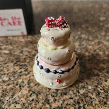 Artform Objet d'Art Takes The Cake Enameled Tiered Cake Trinket Pill Jewelry Box