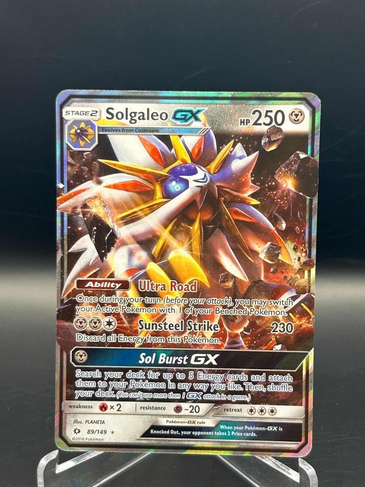 Solgaleo GX 89/149 Ultra Rare Base Set Pokemon Card Near Mint