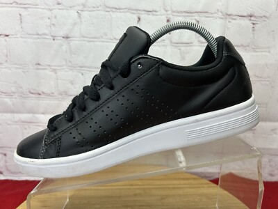 Kswiss Mens Court Casper Black Leather Shoes (05586-002-M Low