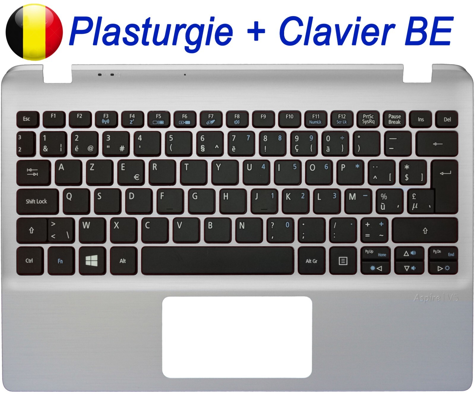 Plasturgie avec Clavier Belge AZERTY ACER Aspire MS2377 V5-122P V5-132P top case