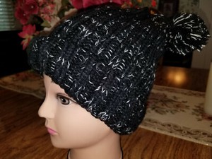 beanie hat with 2 pom poms