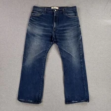 VTG Levi's 517 Boot Cut 40x30 Blue Jeans Quality Heavy Denim Patina Broken In