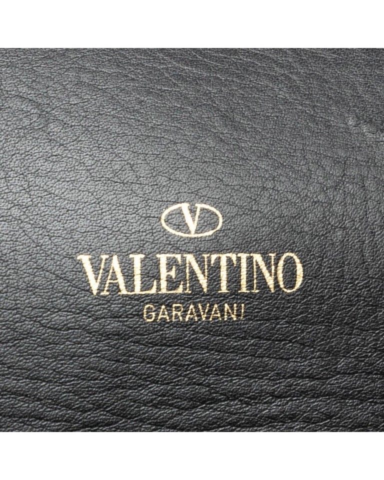 Pre Loved Valentino Rockstud Black Leather Shoulder Bag Handbags One