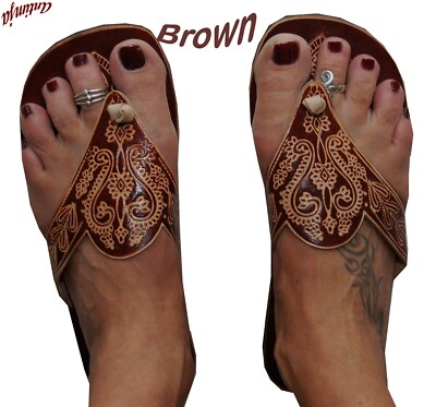 Sommer Sandale Zehentrenner Hippie Goa Orientalische Sandale Echtleder Sandale