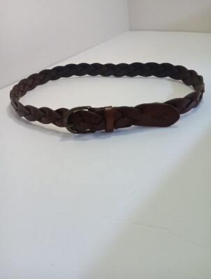 Hollister leather brown braided belt boho bohrmian preppy Cowgirl medium Hollister Boho Mixed Leather Braided Western Bohemian Belt  main image 4