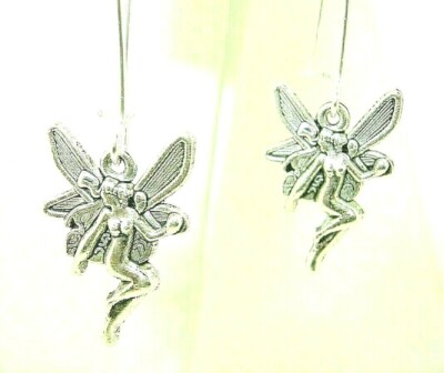 New  Beautiful Petite FAIRY Pixie Silver-tone Drop Dangle Earrings  1-5/8'' Long