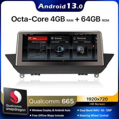 8 Kern Android 13 Qualcomm Navi Autoradio DAB+CarPlay WiFi DSP 4G BMW X1 E84 CIC