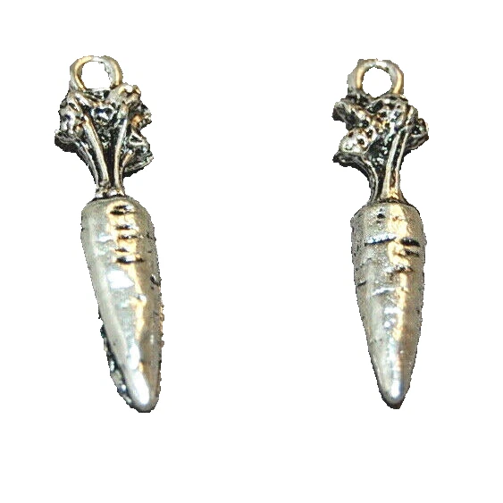 Dije colgante de comida vegetal zanahoria plata tibetana J1075 Foto 2 de 4