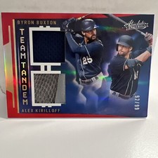 Bryon Buxton Alex Kirilloff 2022 Absolute Spectrum Red Dual Patch #92/99 Twins
