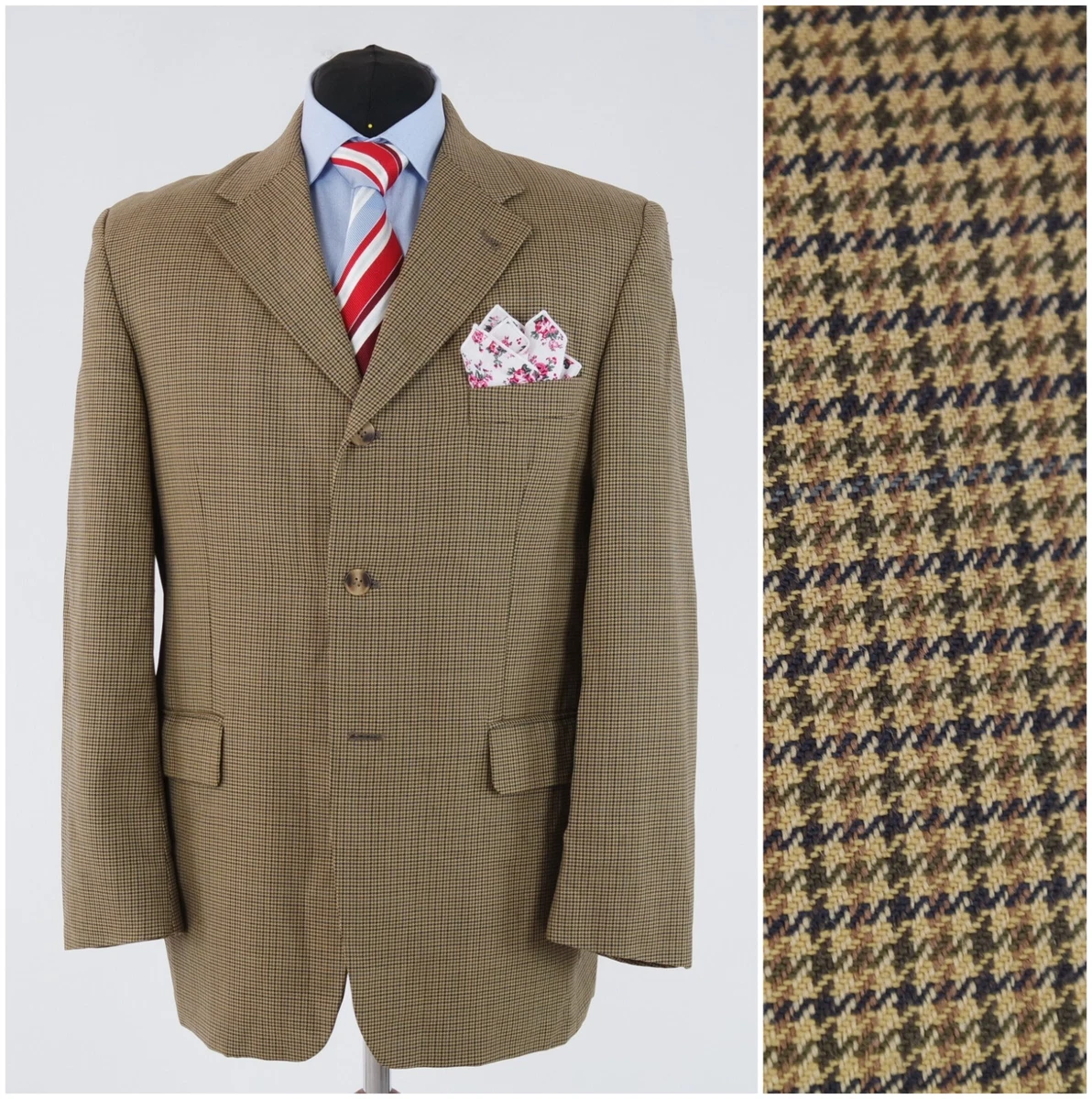 Mens houndstooth top tweed jacket