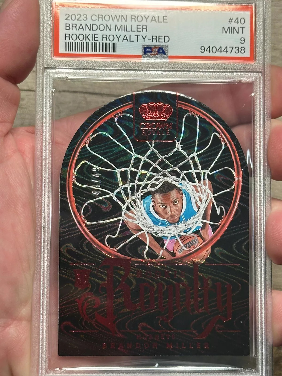 🔥 BRANDON MILLER 2023-24 Crown Royale Rookie Royalty Red #44/49 - PSA 9 - RC