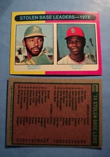 1975 Topps Set-Break #309 Stolen Base Leaders Lou Brock Bill North VG AUCT#10882