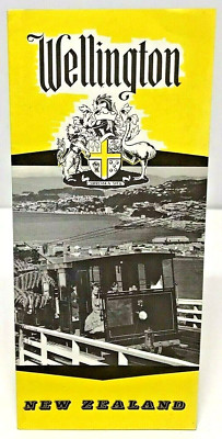 Vintage Wellington Neuseeland Reiseprospekt Karte Schlüsselführer 50er-60er Jahre