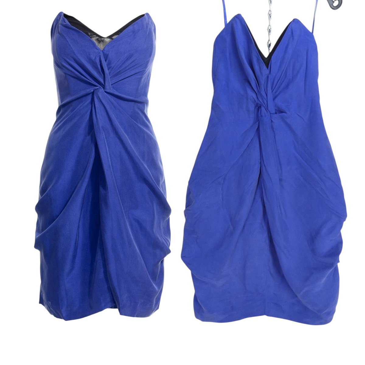 Reiss Strapless Dress Silk Royal Blue Mini Courtney Y2K Corset Party Dress  UK 4 | eBay