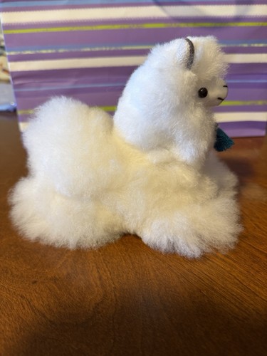 Resting Llama From Alpaca Fur Very Soft 5” 7” White - Picture 3 of 4