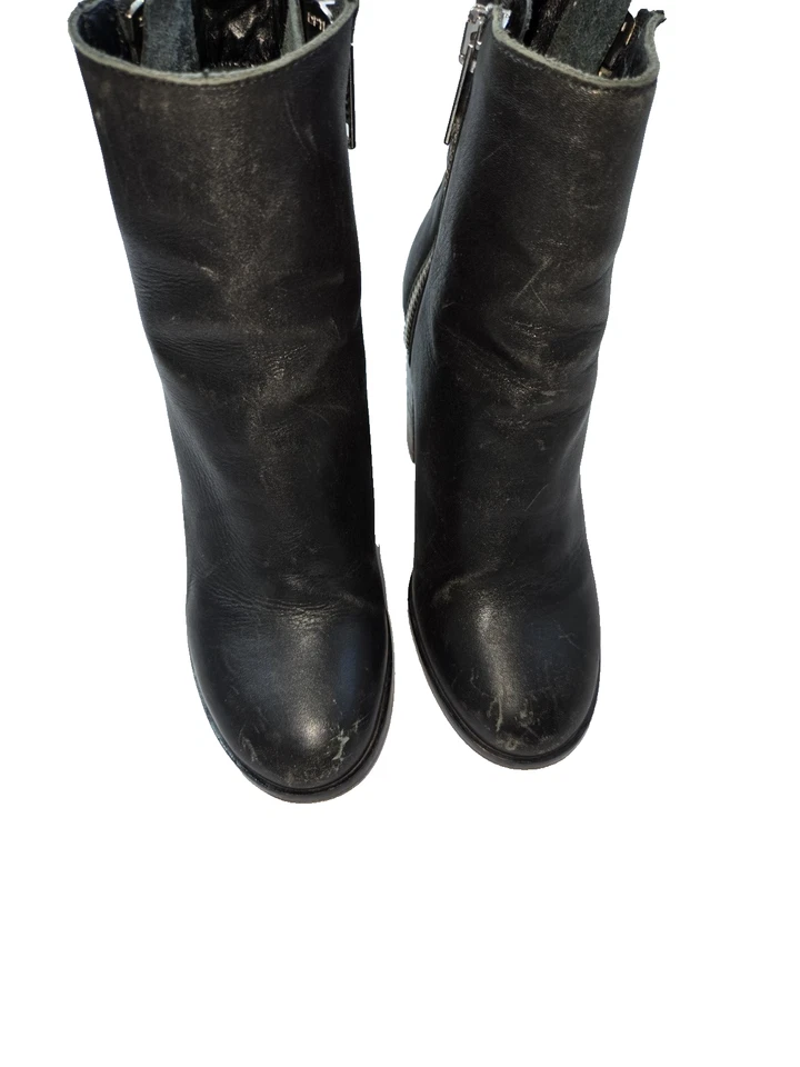 Diesel Mujer Cuero Negro Cremallera Lateral Botines Talla EU 37 Foto 2 de 4