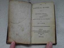 POETICAL WORKS THOMAS GRAY with ACCOUNTS WRIT...
