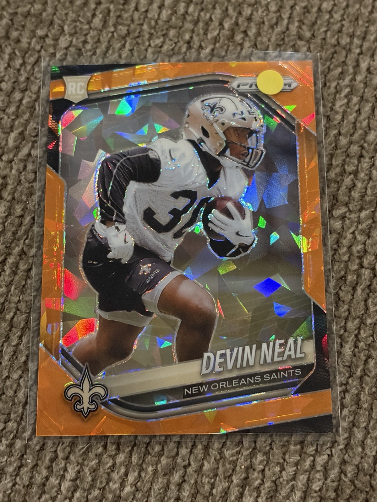 2025 Panini Prizm Devin Neal RC Orange Cracked Ice HOBBY Saints Rookie #393 SP
