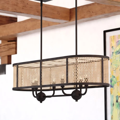 Berens 36-In. W 6 Light Linear Chandelier Matte Black - Picture 2 of 4