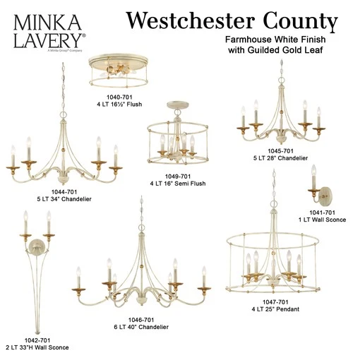 Minka Lavery 1049 Westchester County 4 Light 16"W Semi-Flush - Farm House White - Picture 8 of 8