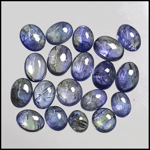 Posten 19 Stck. Natürlicher Tansanit Hochwertig 5,2 mm-7,2 mm Cabochon Unbehandelt Edelsteine - Bild 5 von 11
