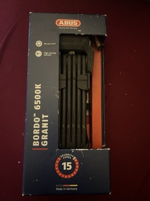 ABUS Bordo Granit 6500k/90 L 90cm schwarz 670g FAhrradschloss Schloss (L1N45