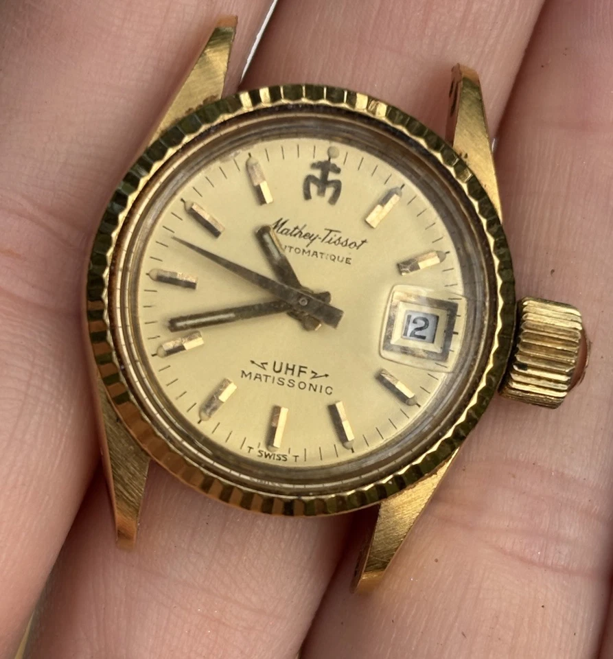 Lote de piezas de reloj raras, incluye correas Mathey Tissot, Hamilton y llenas de oro Foto 2 de 4