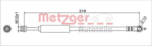 Metzger Rear Brake Hose Fits Mazda 3 6 | 4111629